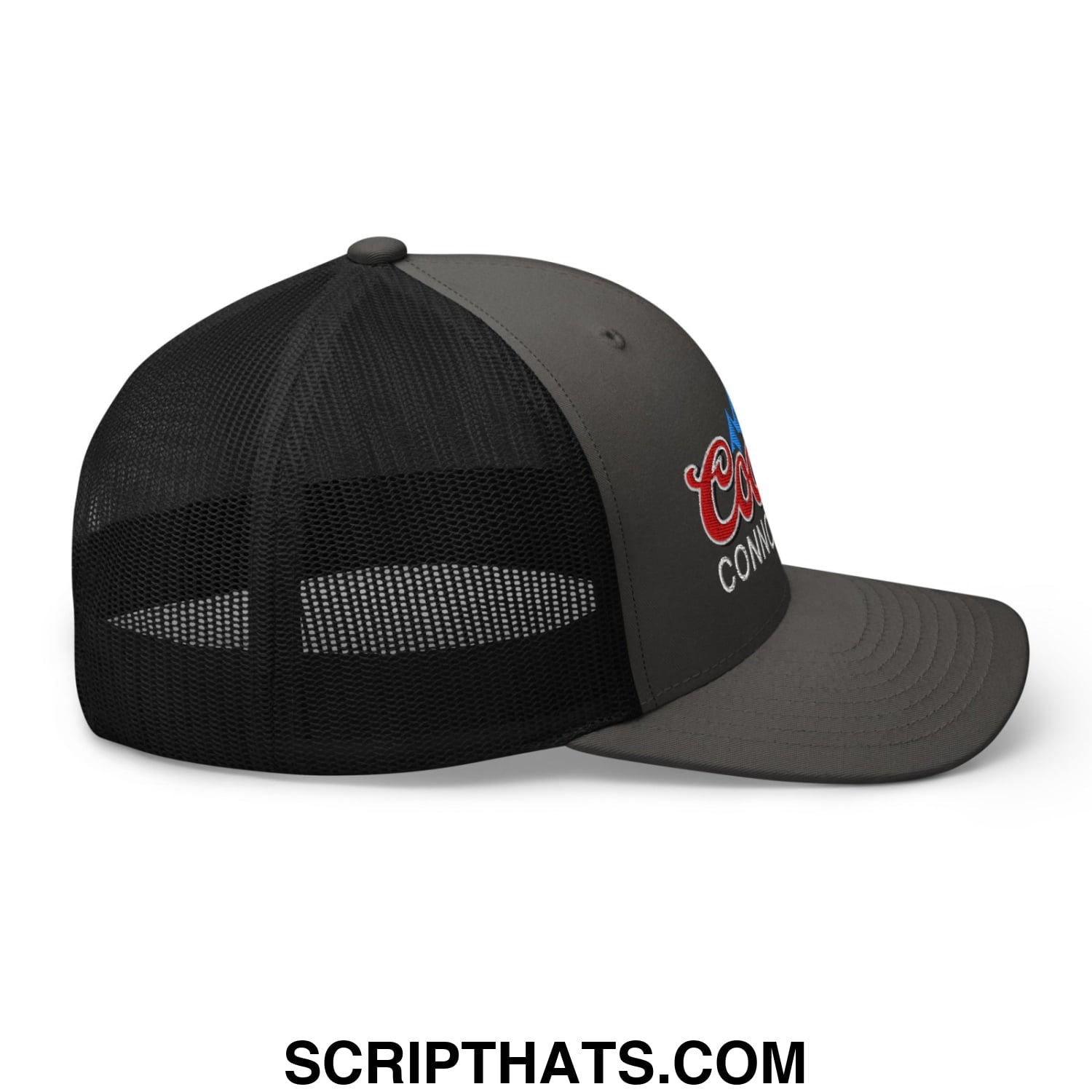 Cooter Connoisseur Embroidered Mesh Trucker Hat Charcoal Black