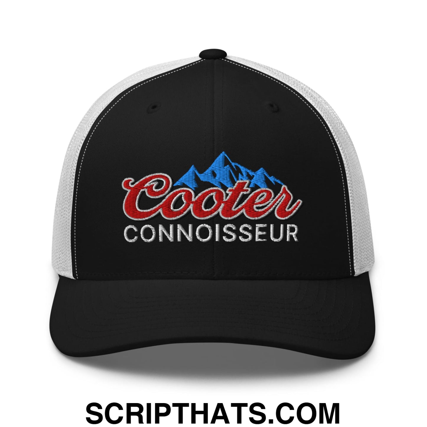 Cooter Connoisseur Embroidered Mesh Trucker Hat Black White