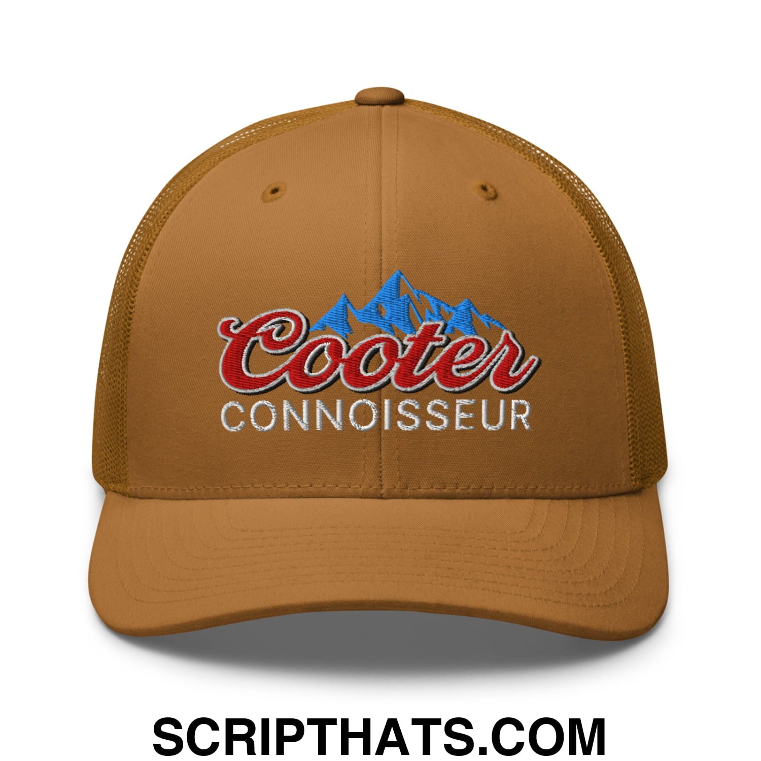 Cooter Connoisseur Embroidered Mesh Trucker Hat Caramel