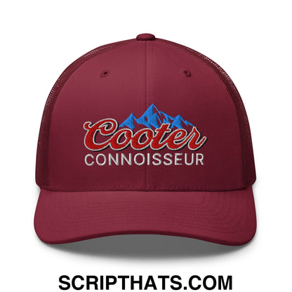 Cooter Connoisseur Embroidered Mesh Trucker Hat Cranberry