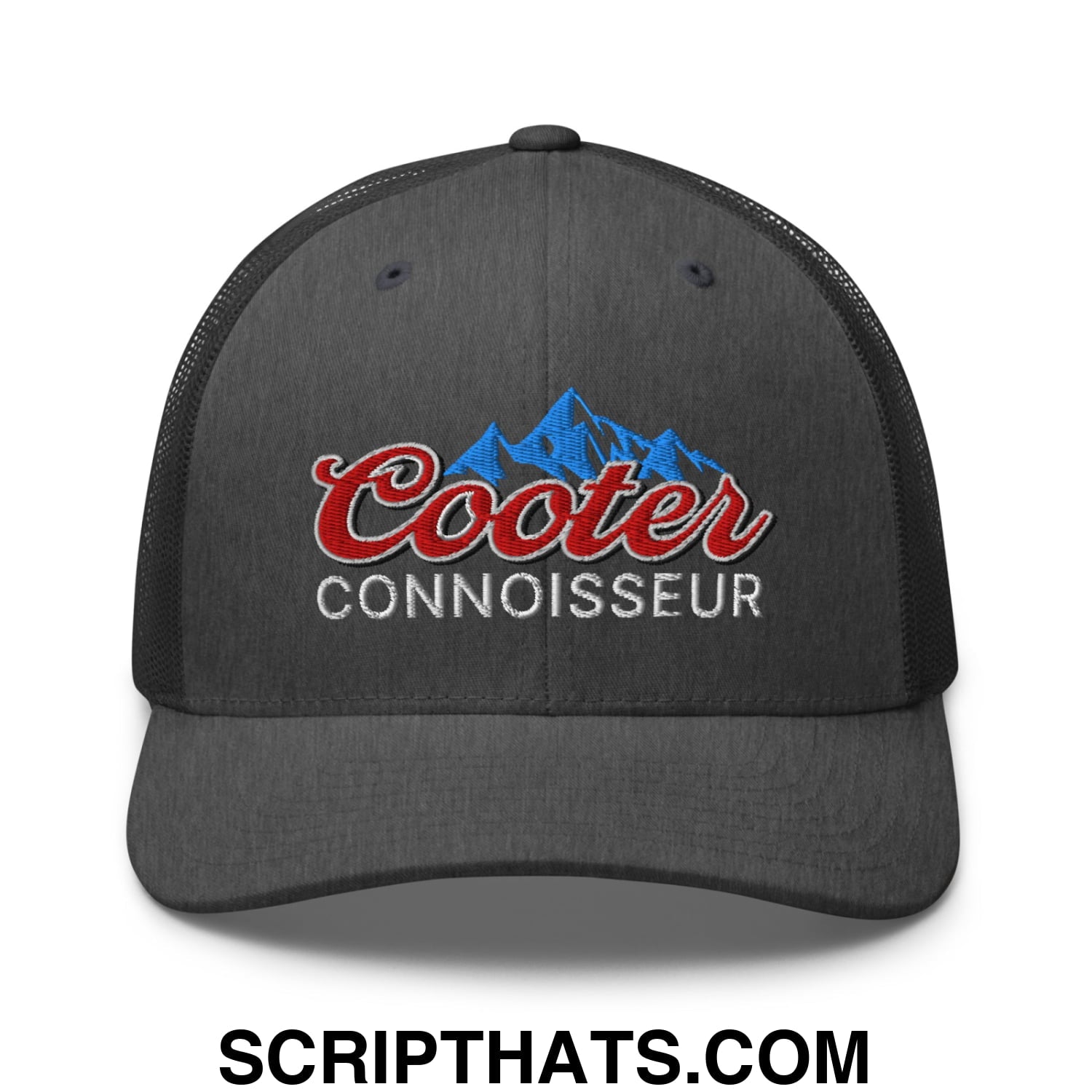 Cooter Connoisseur Embroidered Mesh Trucker Hat Dark Heather Gray