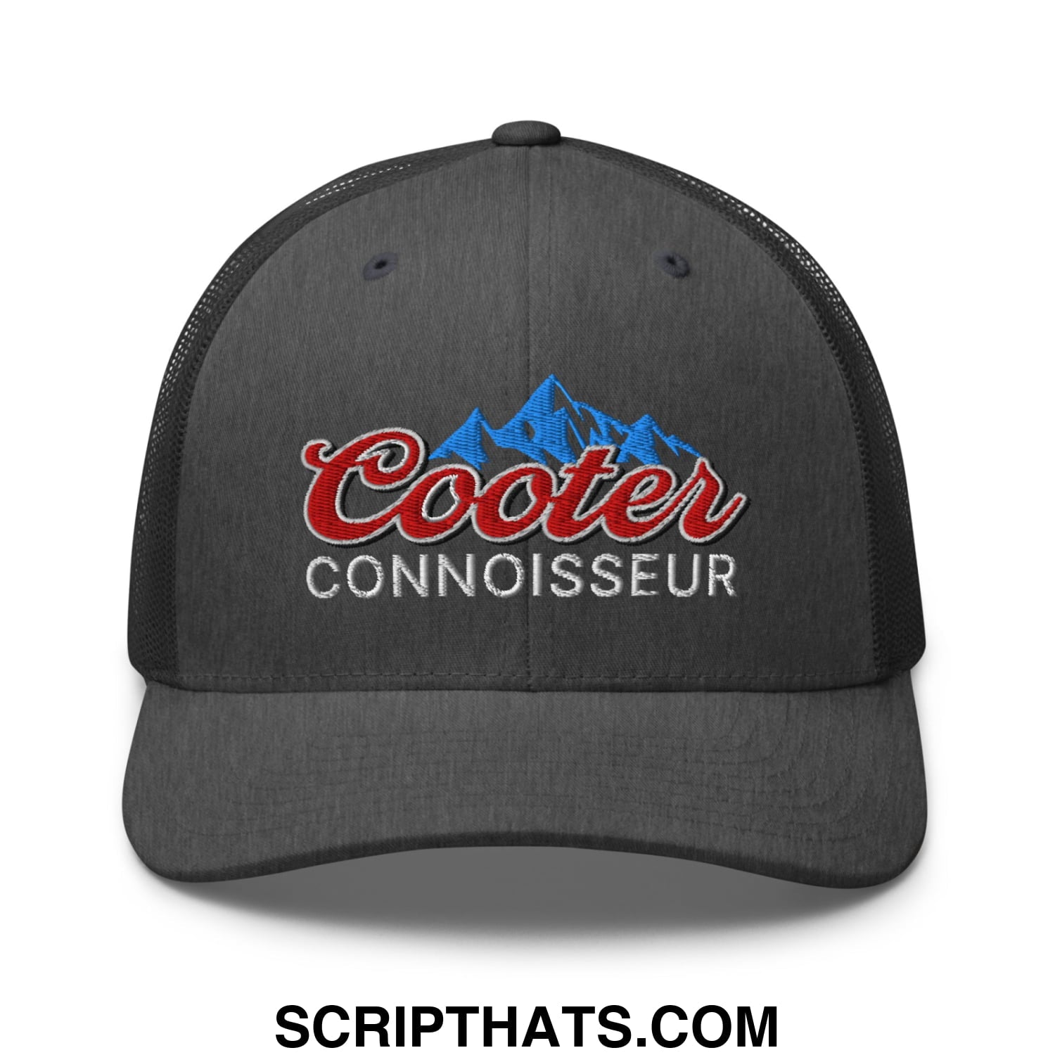 Cooter Connoisseur Embroidered Mesh Trucker Hat Dark Heather Gray