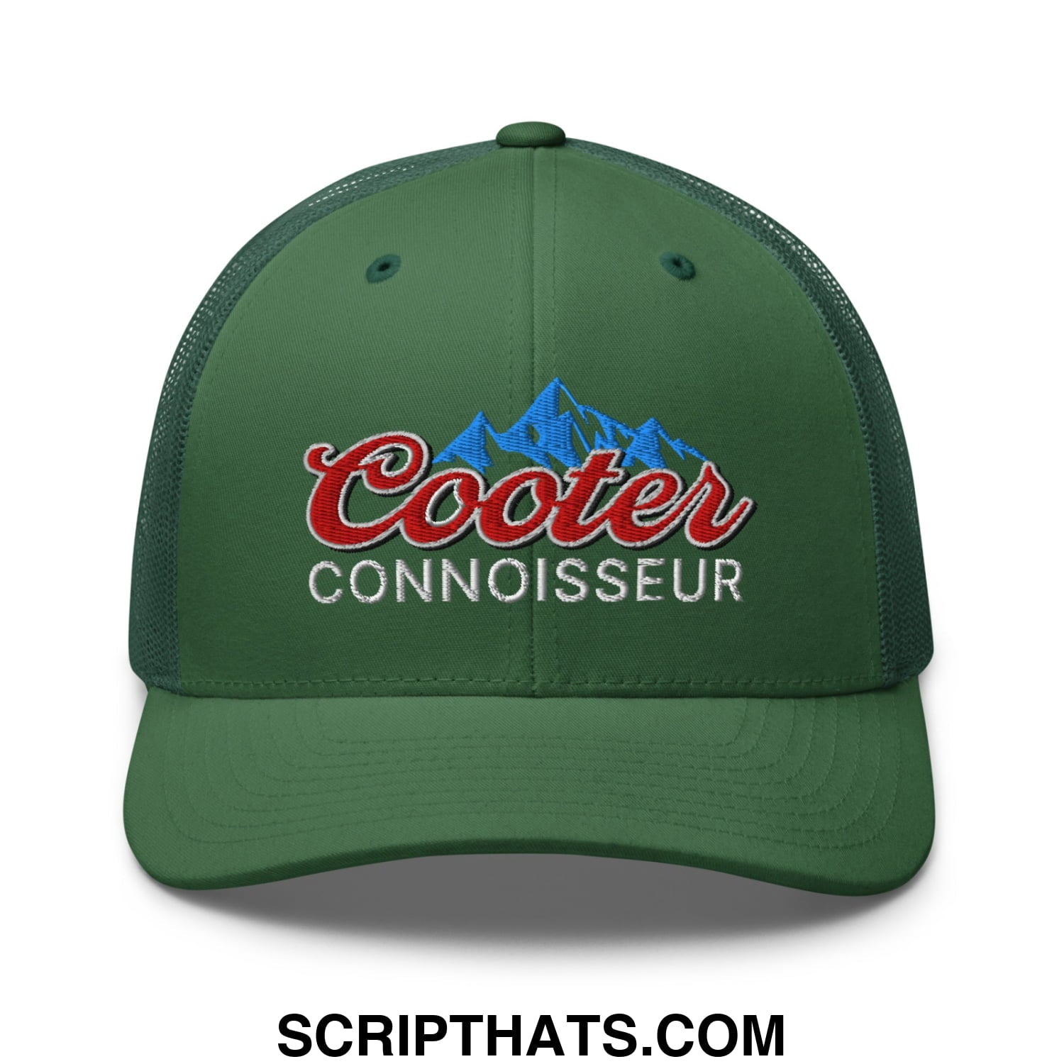 Cooter Connoisseur Embroidered Mesh Trucker Hat Evergreen