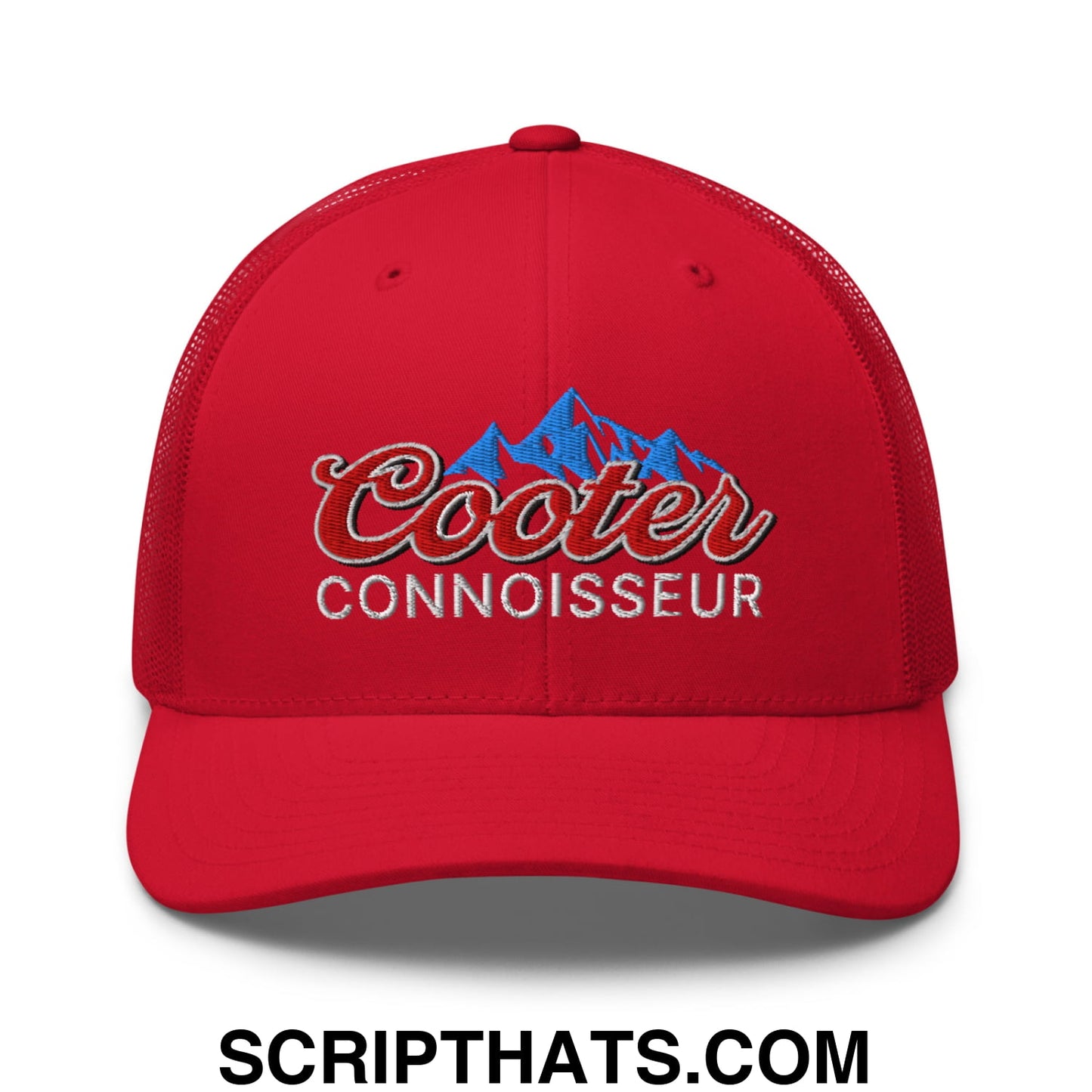 Cooter Connoisseur Embroidered Mesh Trucker Hat Red
