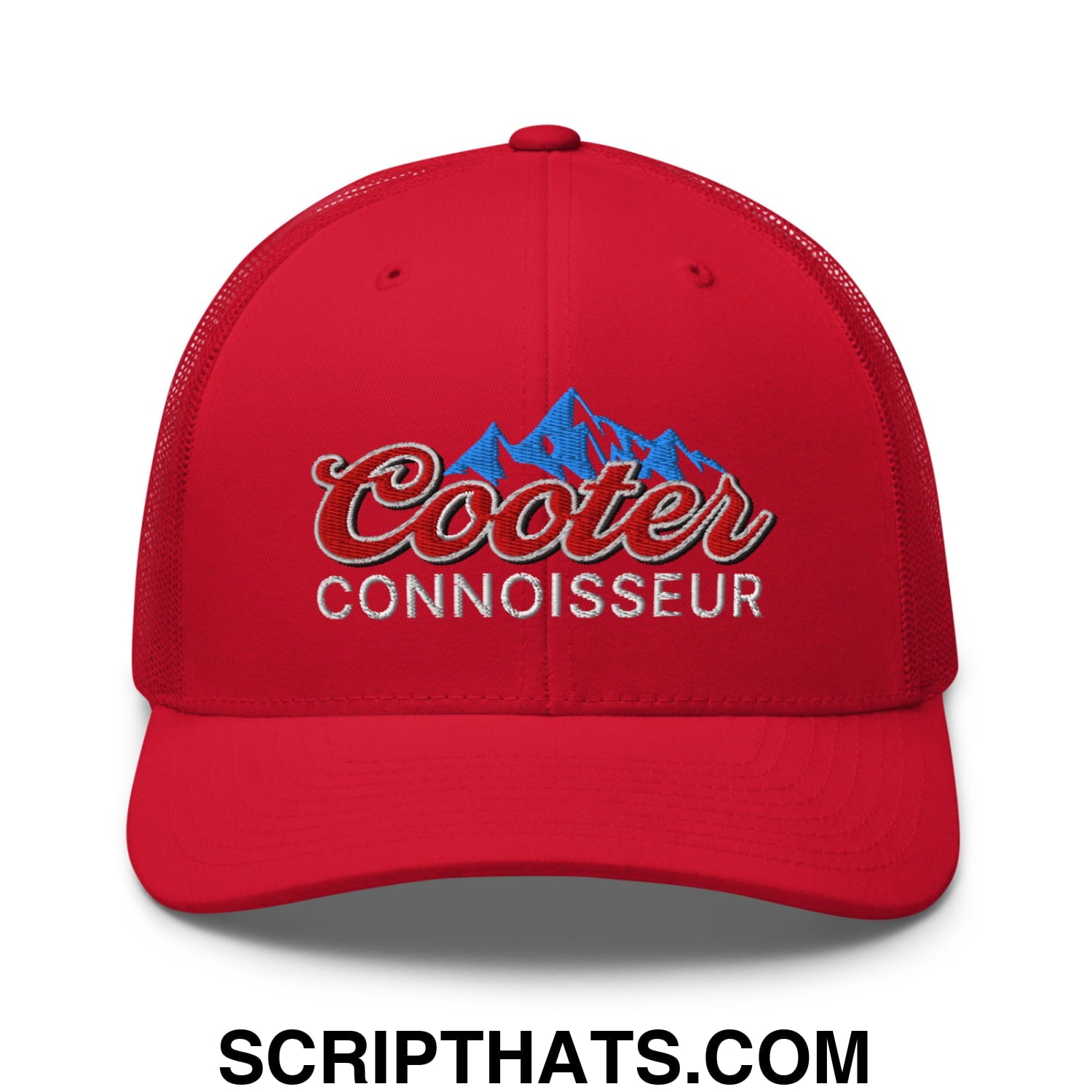 Cooter Connoisseur Embroidered Mesh Trucker Hat Red
