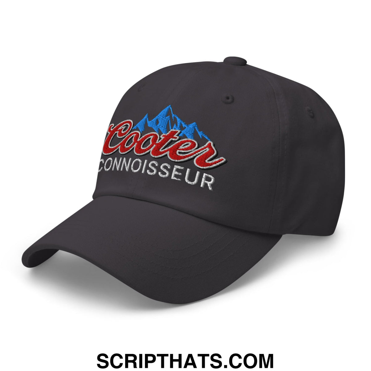 Black coors light connoisseur embroidered unstructured dad hat with red and blue logo for casual wear