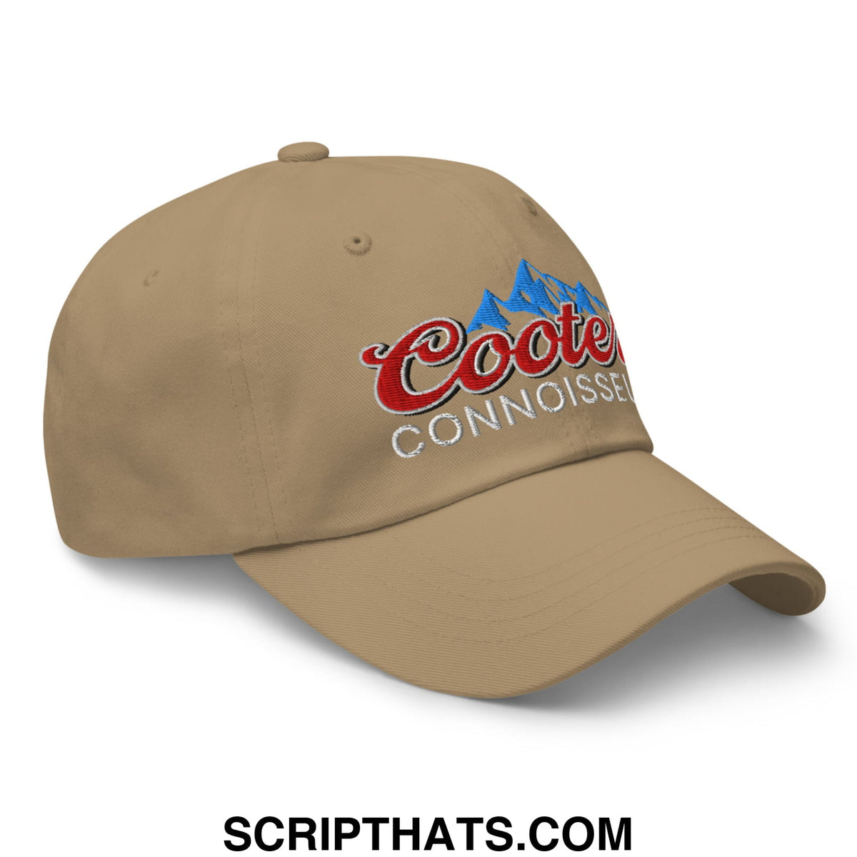 Beige coors light embroidered unstructured dad hat with red and blue logo casual baseball cap