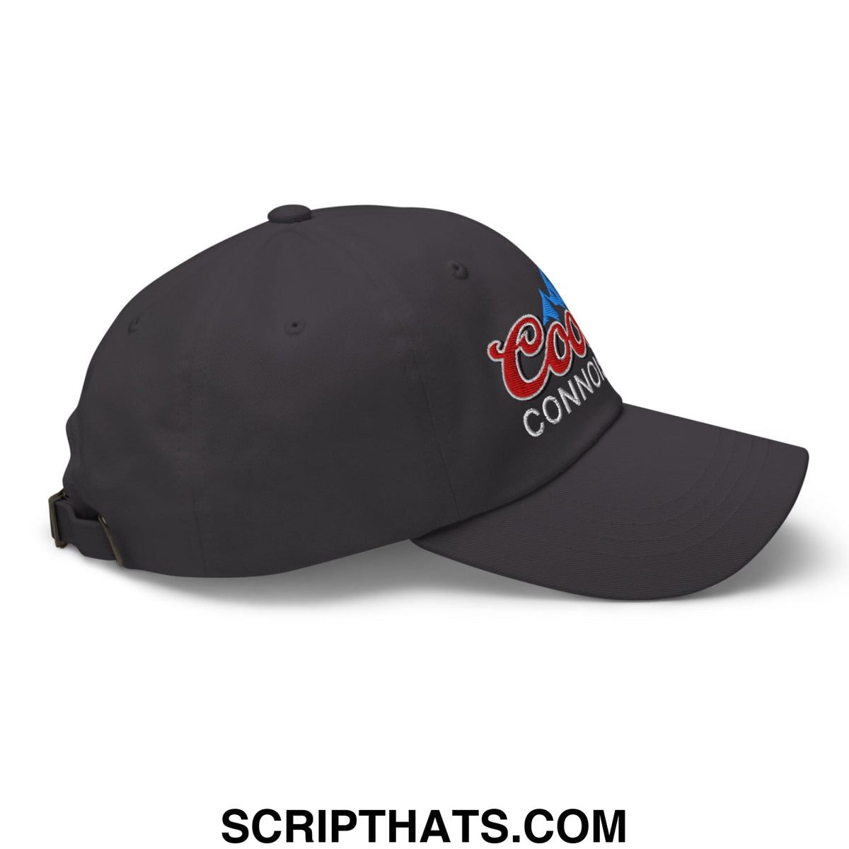 Black coors light embroidered baseball cap with red and blue logo in cooter connoisseur unstructured dad hat style