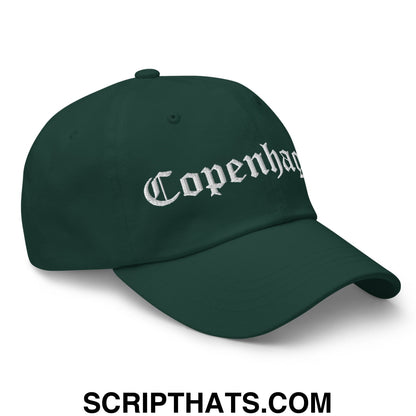 Copenhagen Old English Embroidered Unstructured Dad Hat Spruce