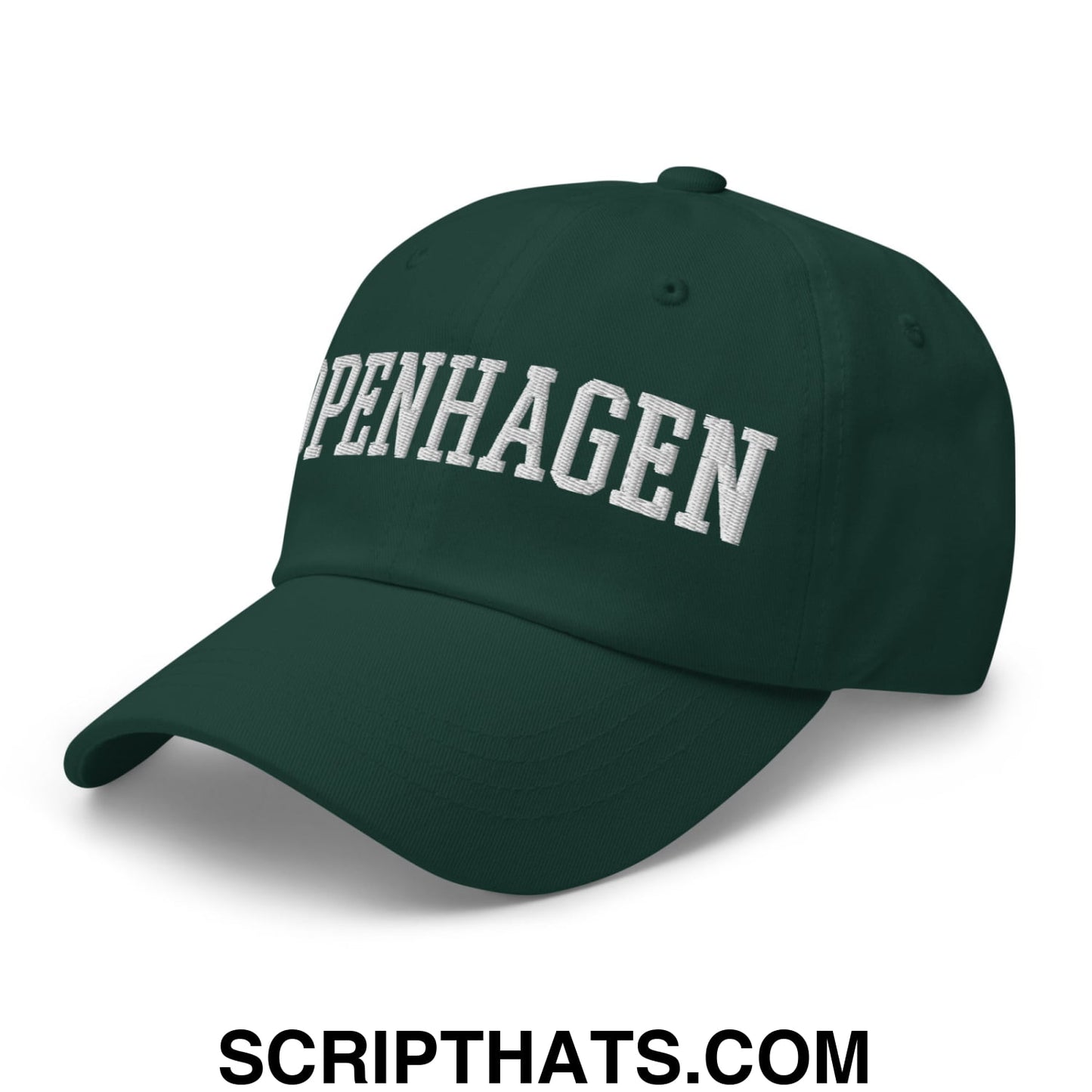 Copenhagen Varsity College Block Embroidered Unstructured Dad Hat Spruce