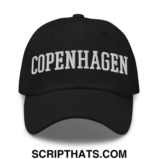 Copenhagen Varsity College Block Embroidered Unstructured Dad Hat Black