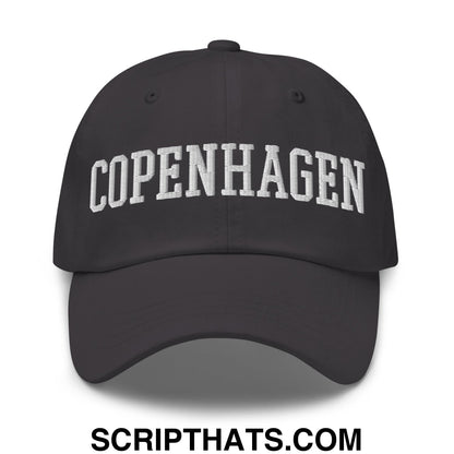 Copenhagen Varsity College Block Embroidered Unstructured Dad Hat Dark Grey