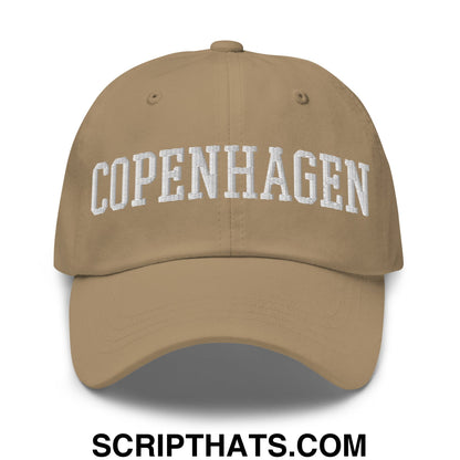 Copenhagen Varsity College Block Embroidered Unstructured Dad Hat Khaki