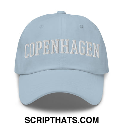 Copenhagen Varsity College Block Embroidered Unstructured Dad Hat Light Blue