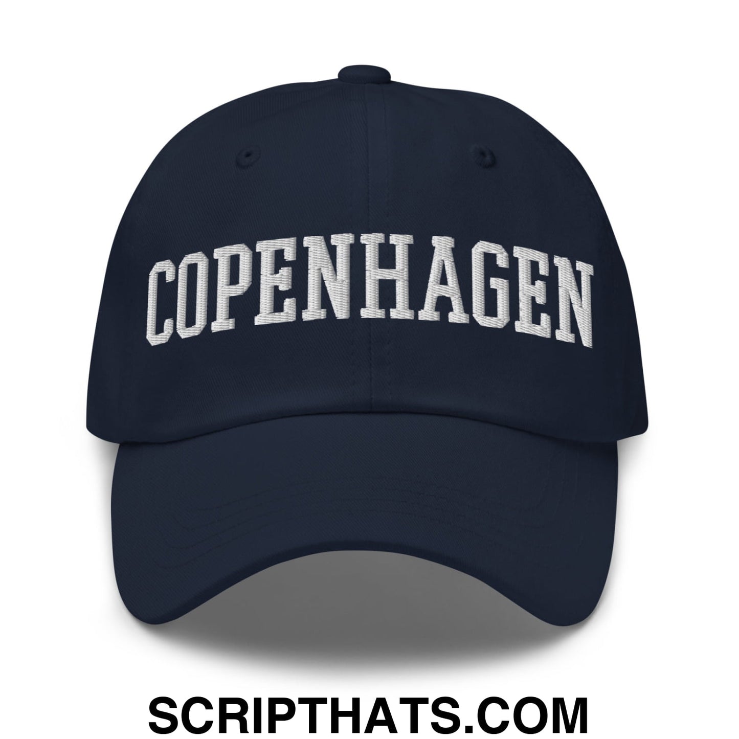 Copenhagen Varsity College Block Embroidered Unstructured Dad Hat Navy