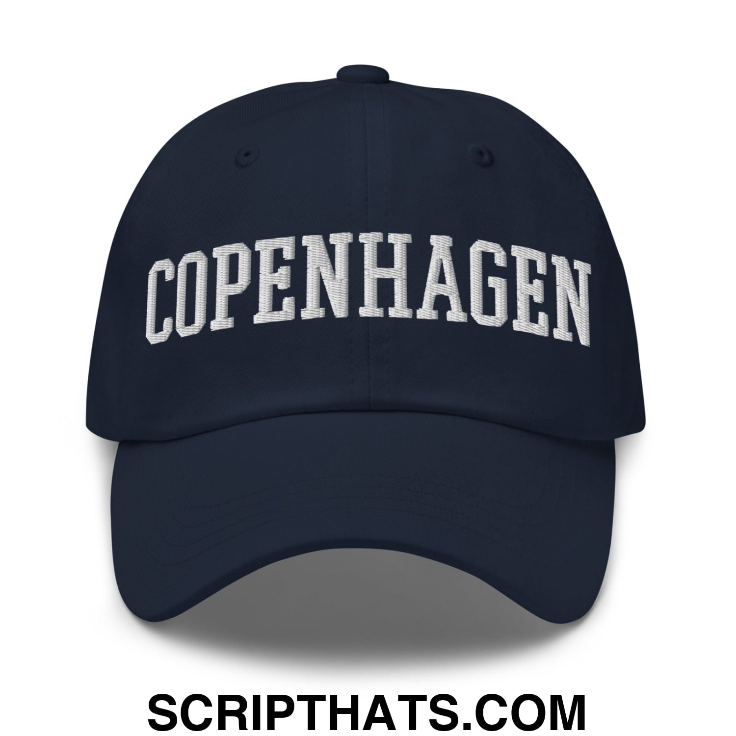 Copenhagen Varsity College Block Embroidered Unstructured Dad Hat Navy