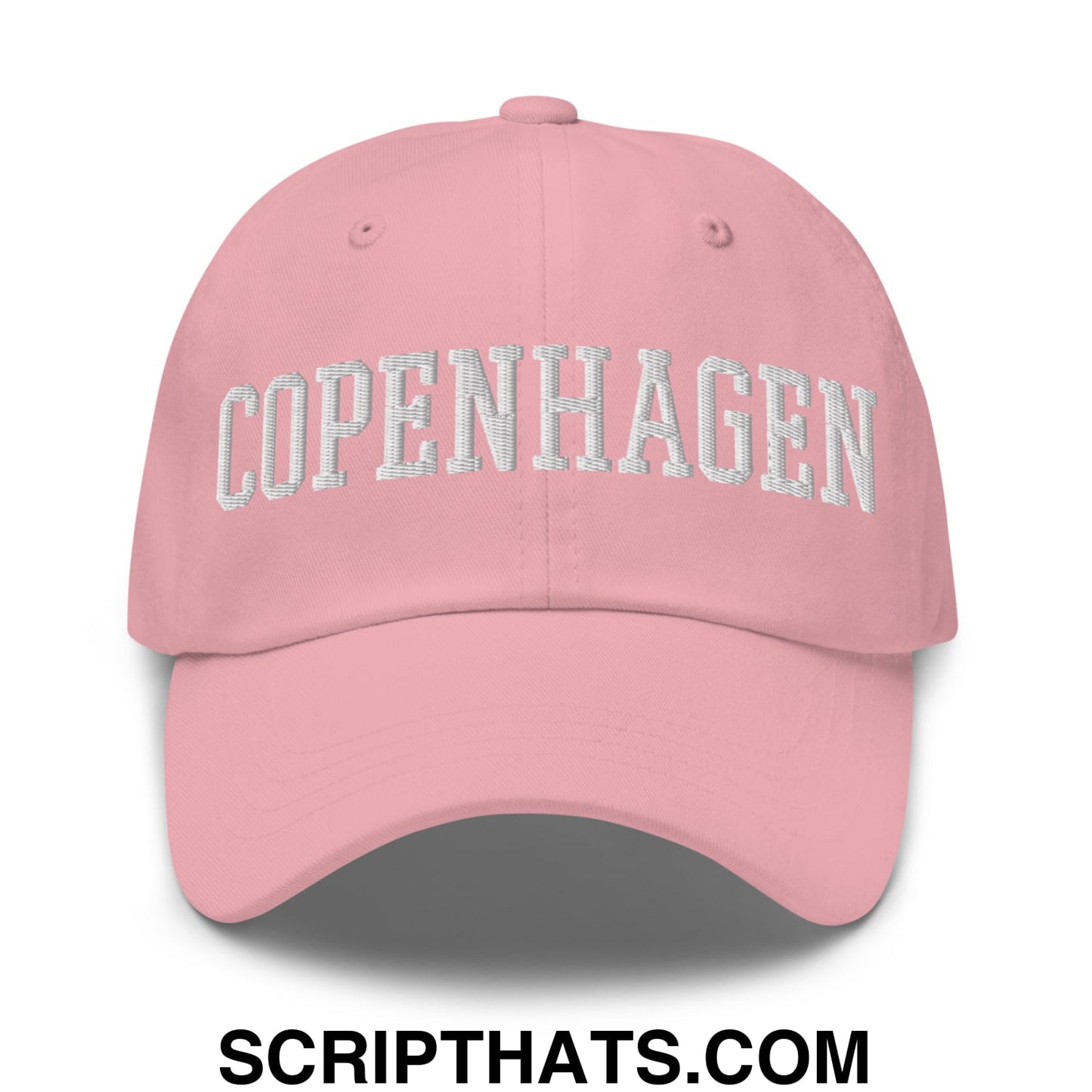Copenhagen Varsity College Block Embroidered Unstructured Dad Hat Pink