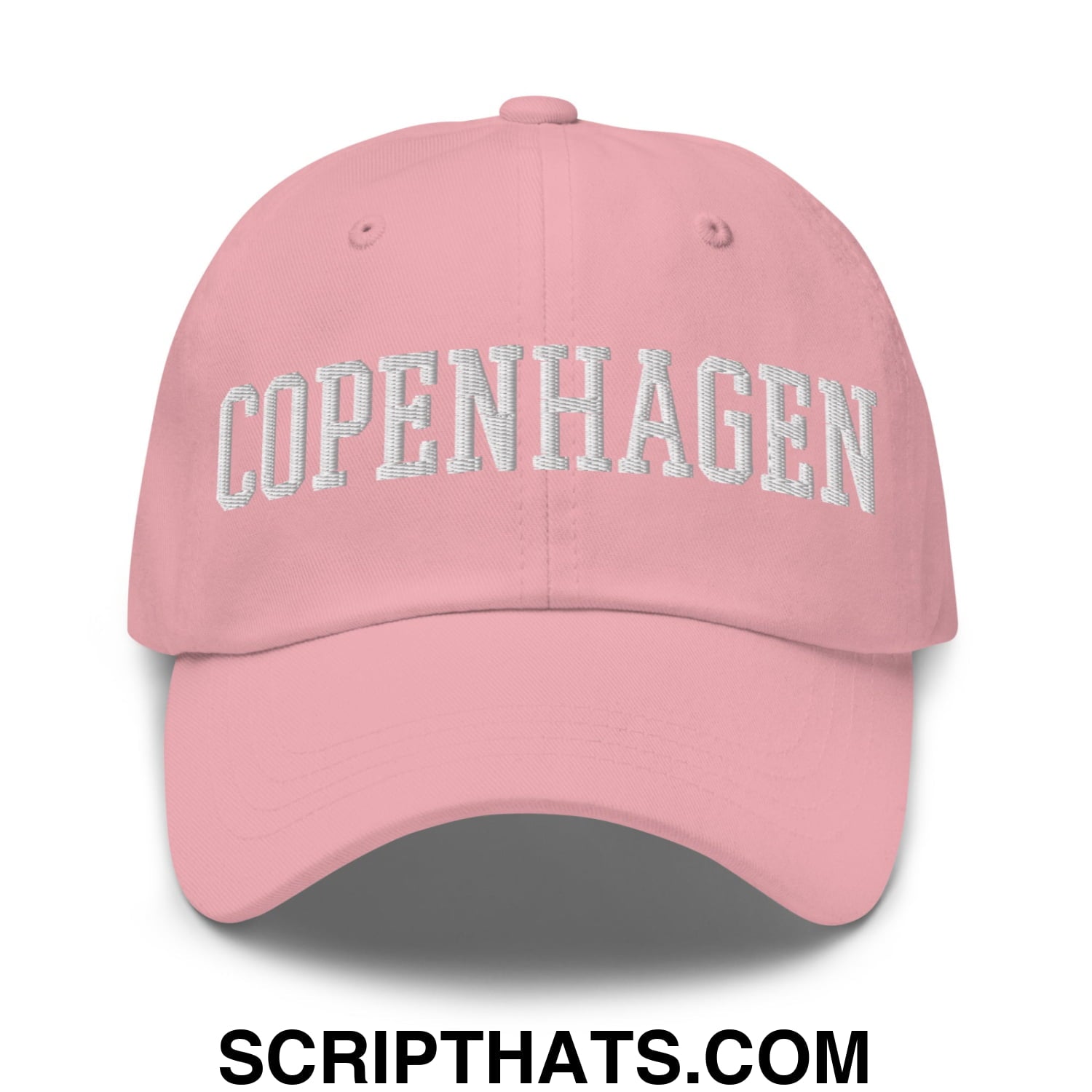Copenhagen Varsity College Block Embroidered Unstructured Dad Hat Pink