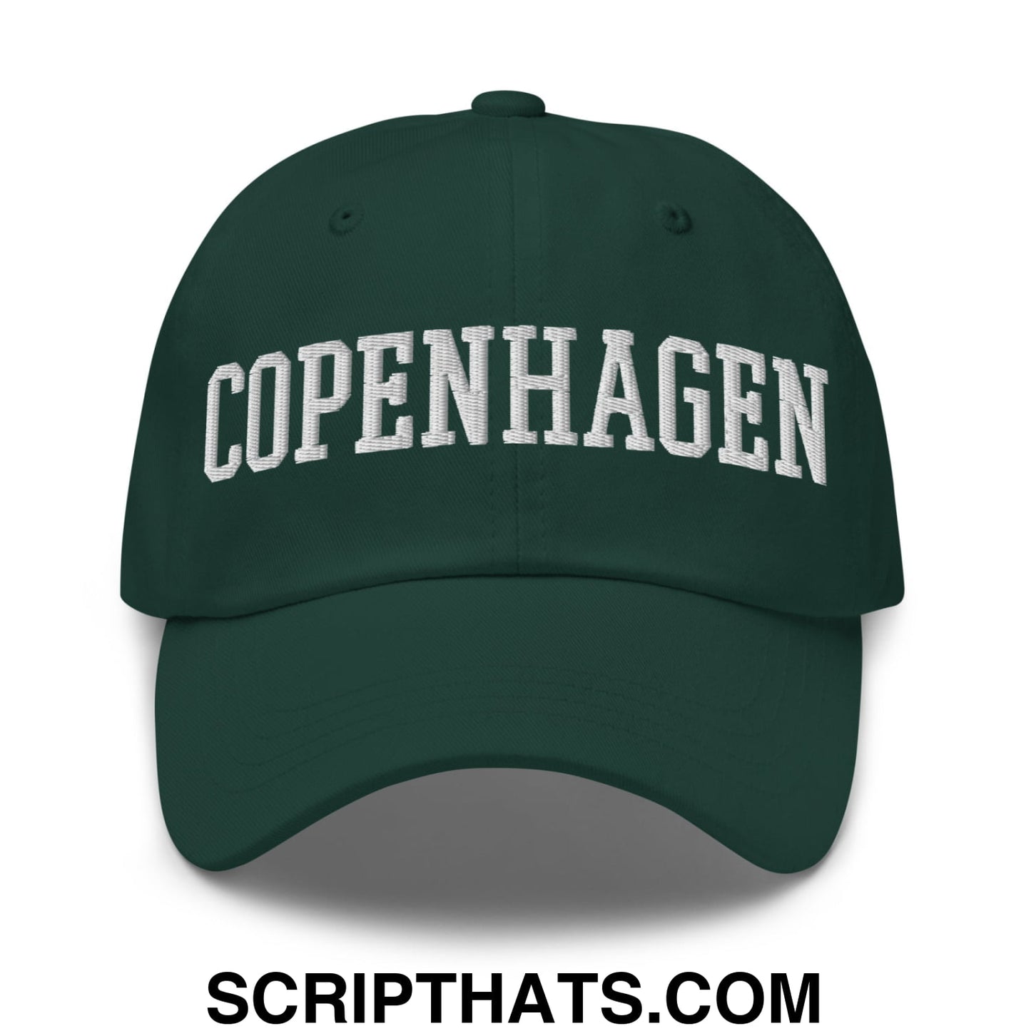 Copenhagen Varsity College Block Embroidered Unstructured Dad Hat Spruce