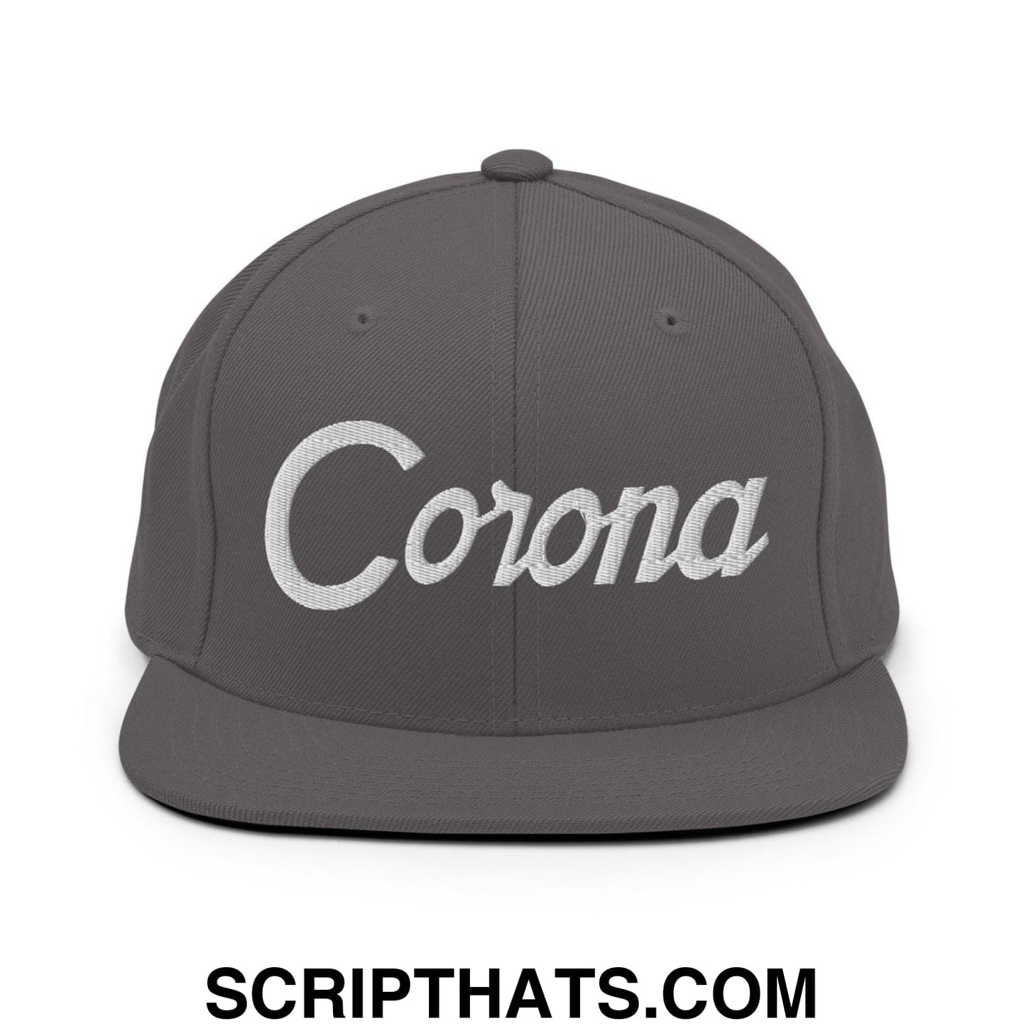 Corona Script Snapback Hat Dark Grey