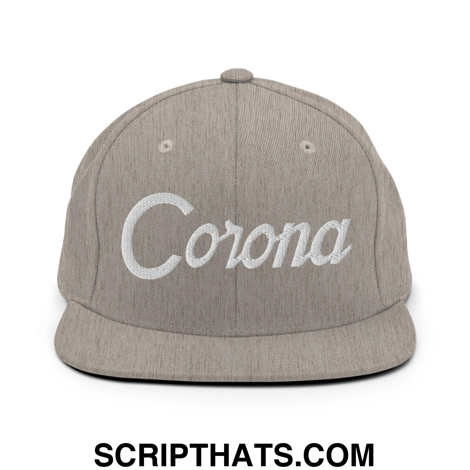 Corona Script Snapback Hat Heather Grey