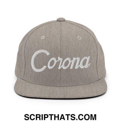 Corona Script Snapback Hat Heather Grey