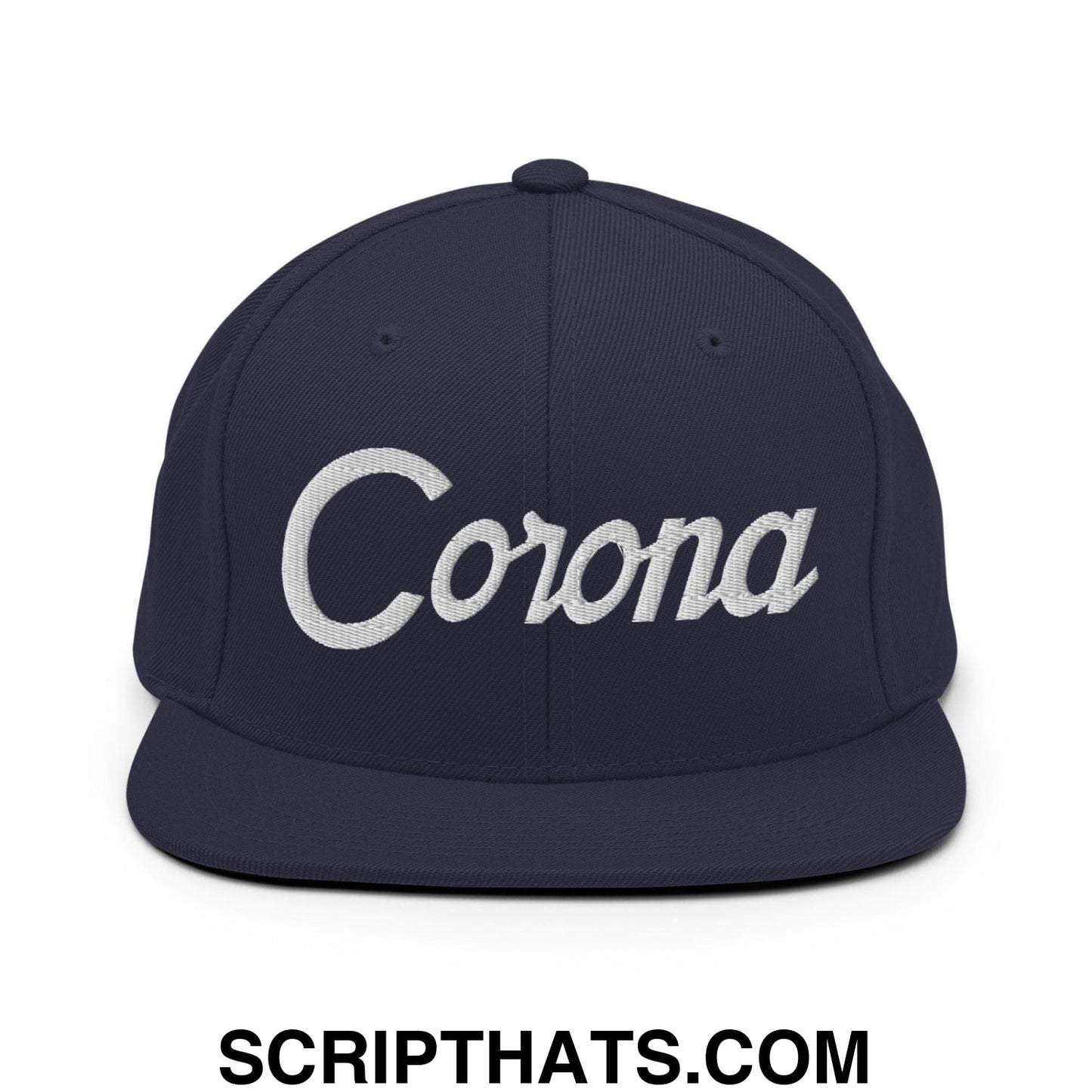 Corona Script Snapback Hat Navy