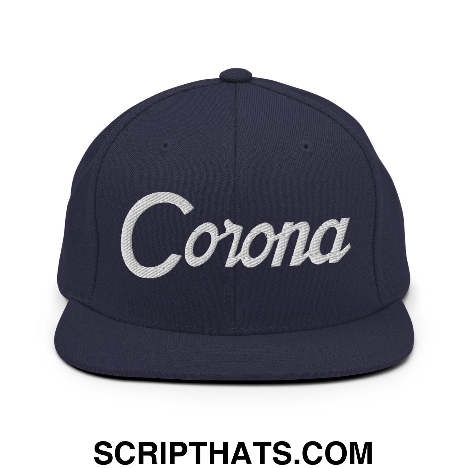 Corona Script Snapback Hat Navy