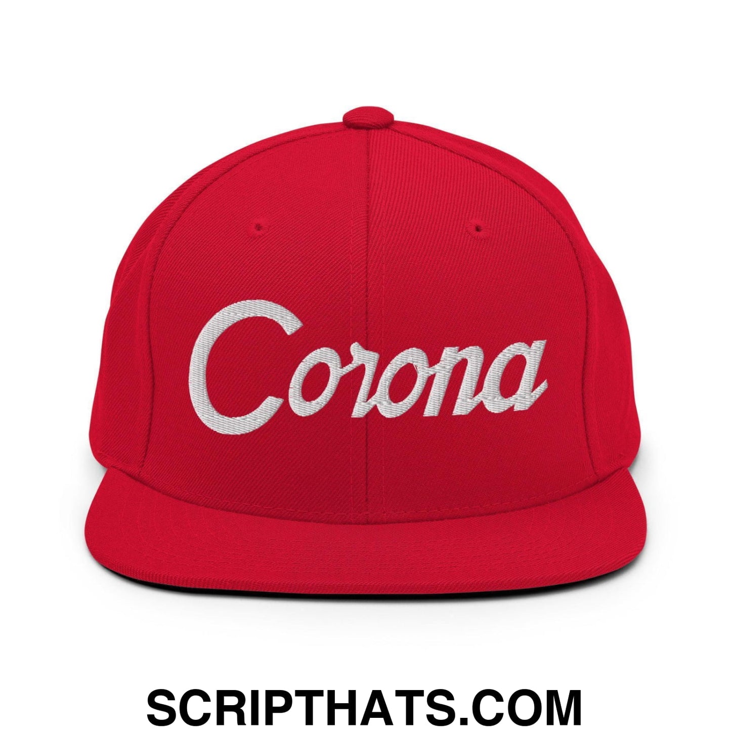 Corona Script Snapback Hat Red