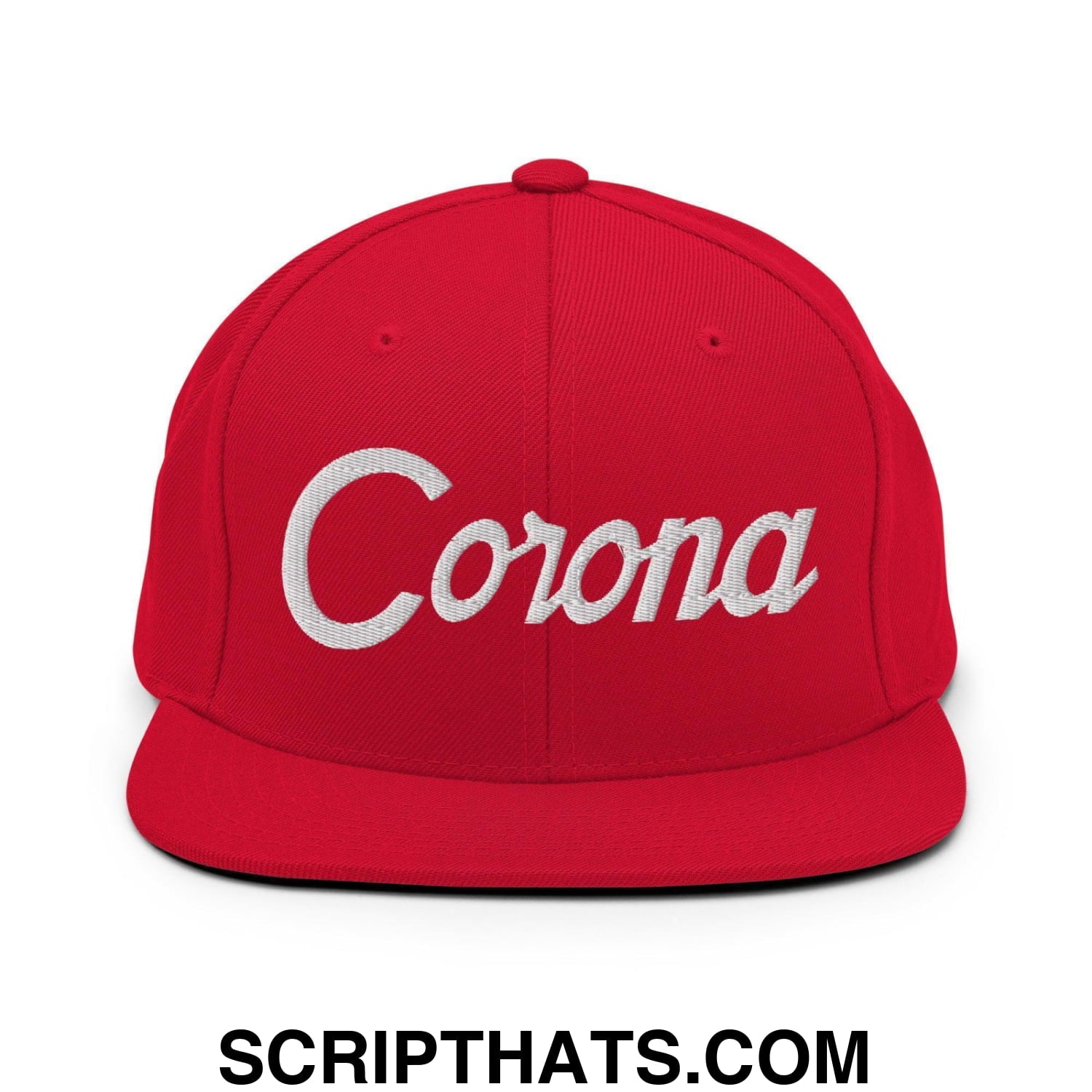 Corona Script Snapback Hat Red