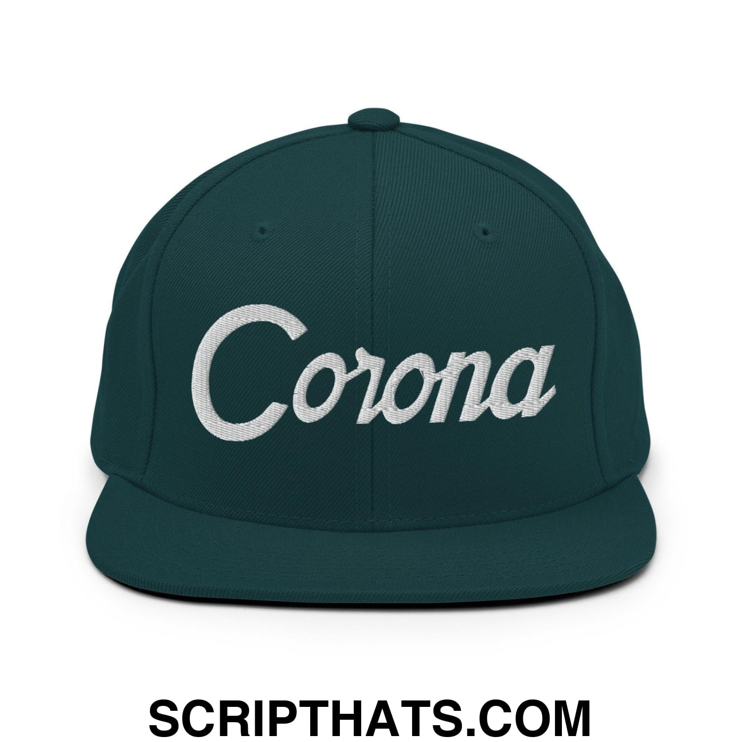 Corona Script Snapback Hat Spruce