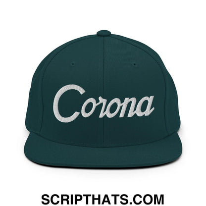 Corona Script Snapback Hat Spruce