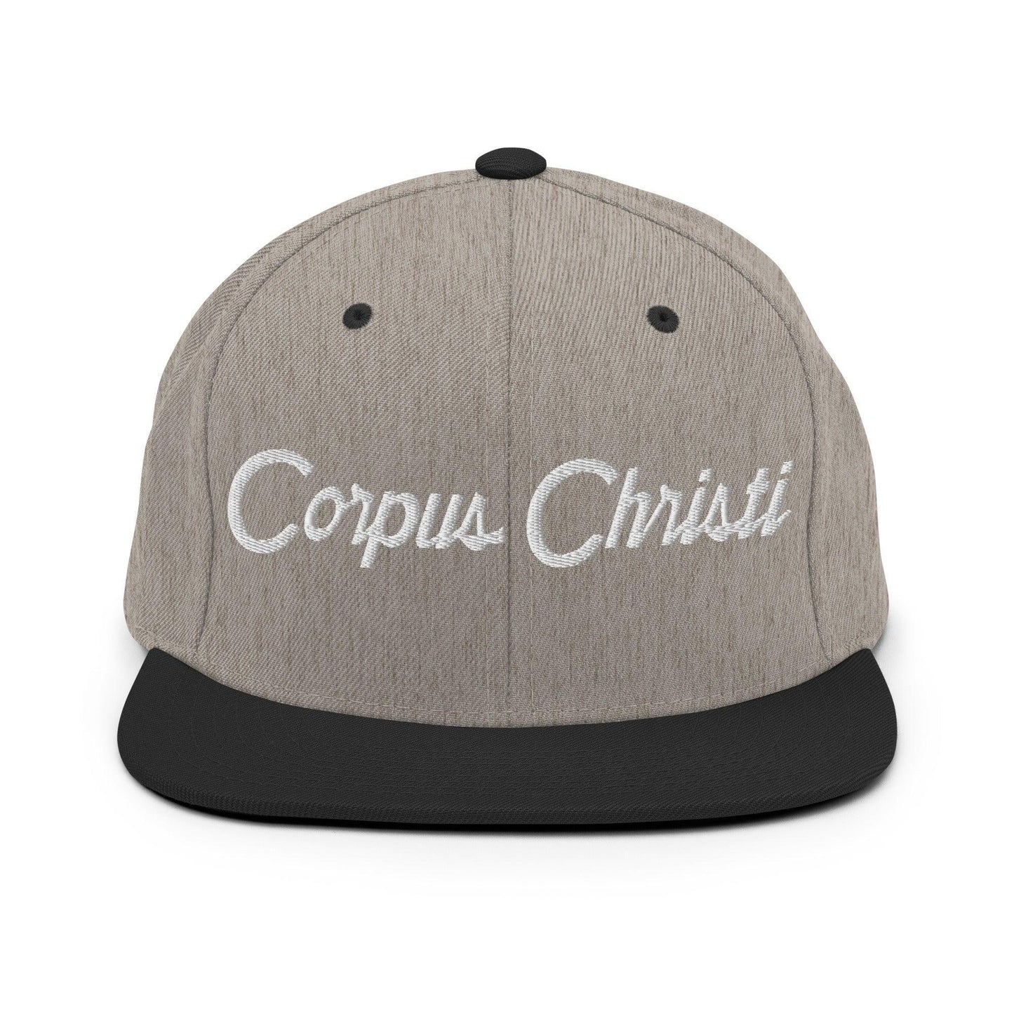 Corpus Christi Script Snapback Hat Heather/Black