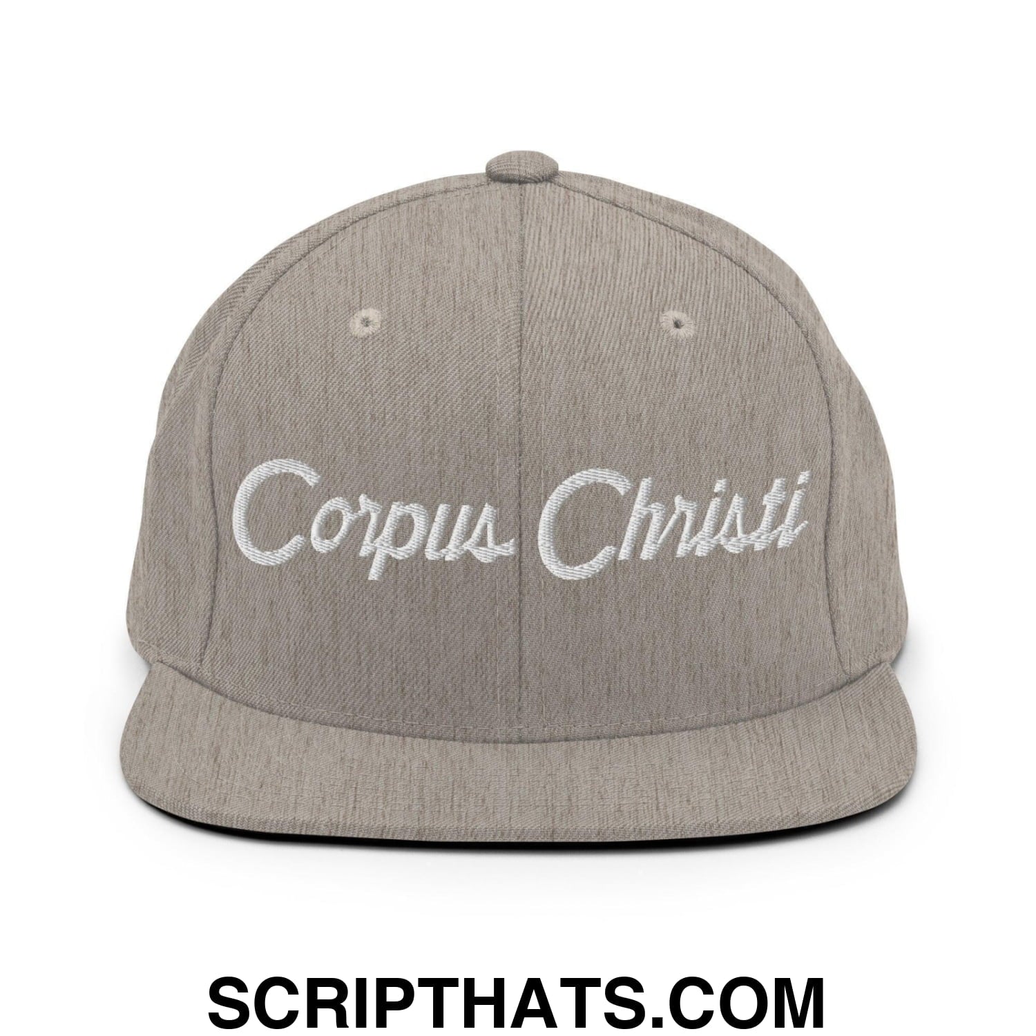 Corpus Christi Script Snapback Hat Heather Grey