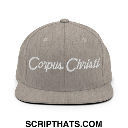 Corpus Christi Script Snapback Hat Heather Grey
