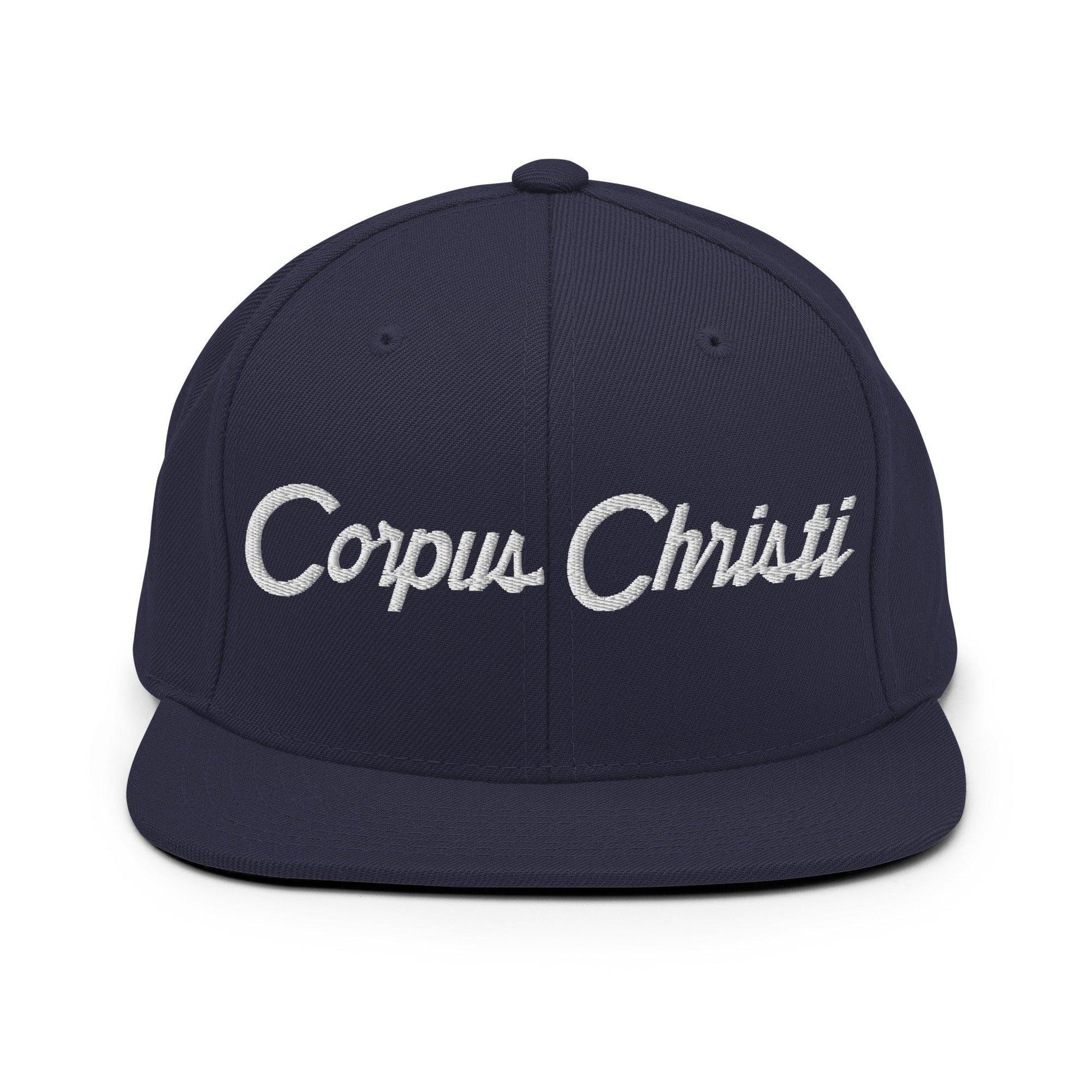 Corpus Christi Script Snapback Hat Navy
