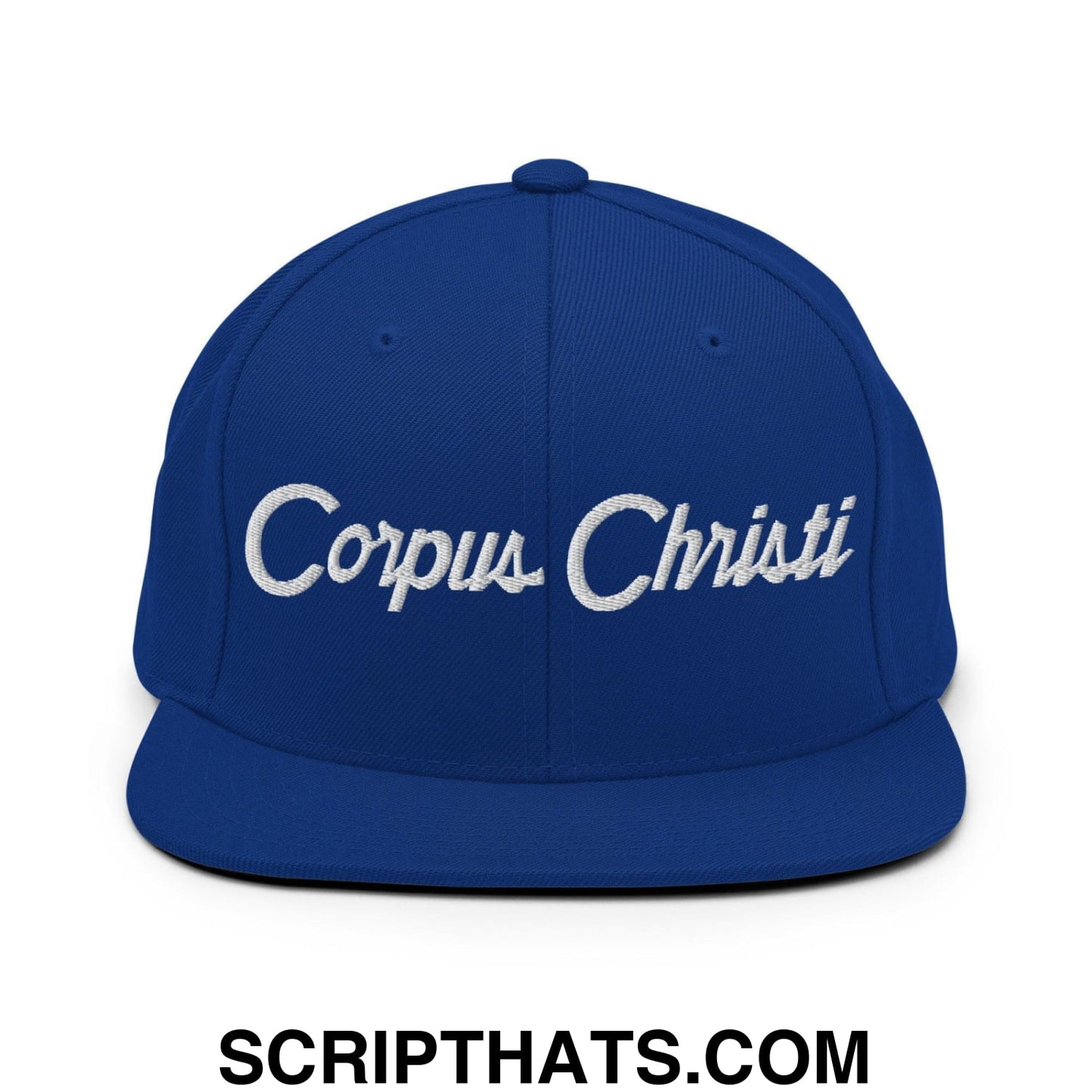 Corpus Christi Script Snapback Hat Royal Blue