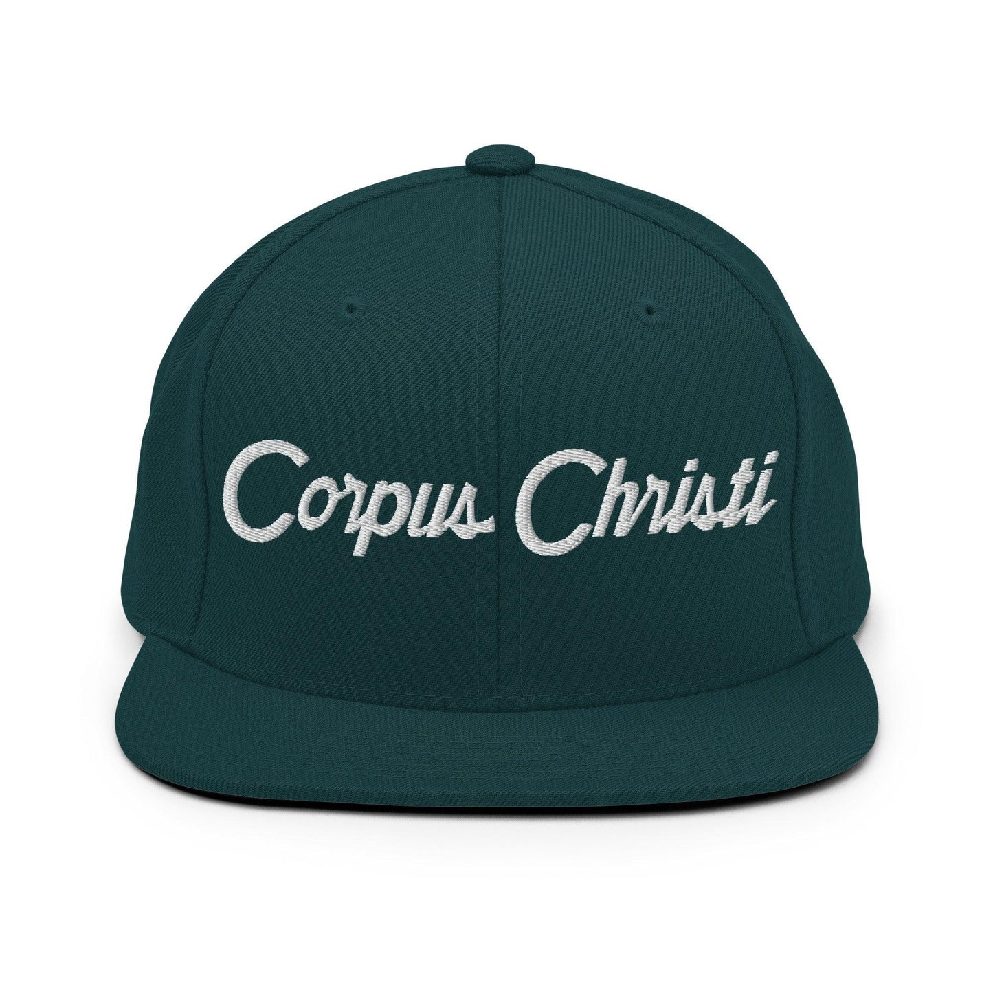 Corpus Christi Script Snapback Hat Spruce