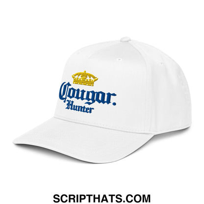 Cougar Hunter Extra Embroidered Baseball Snapback Hat White