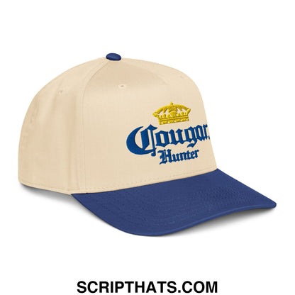 Cougar Hunter Extra Embroidered Baseball Snapback Hat Royal Natural