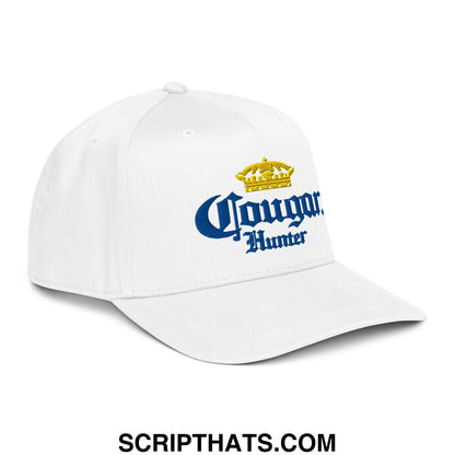 Cougar Hunter Extra Embroidered Baseball Snapback Hat White
