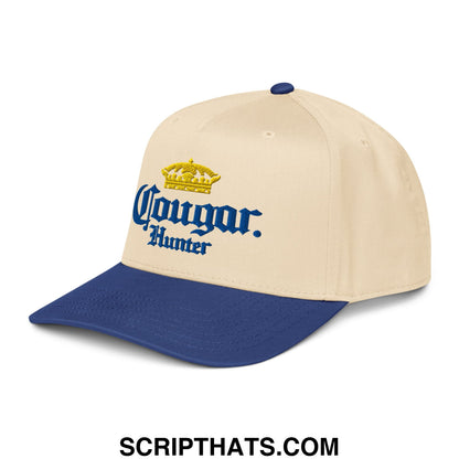 Cougar Hunter Extra Embroidered Baseball Snapback Hat Royal Natural