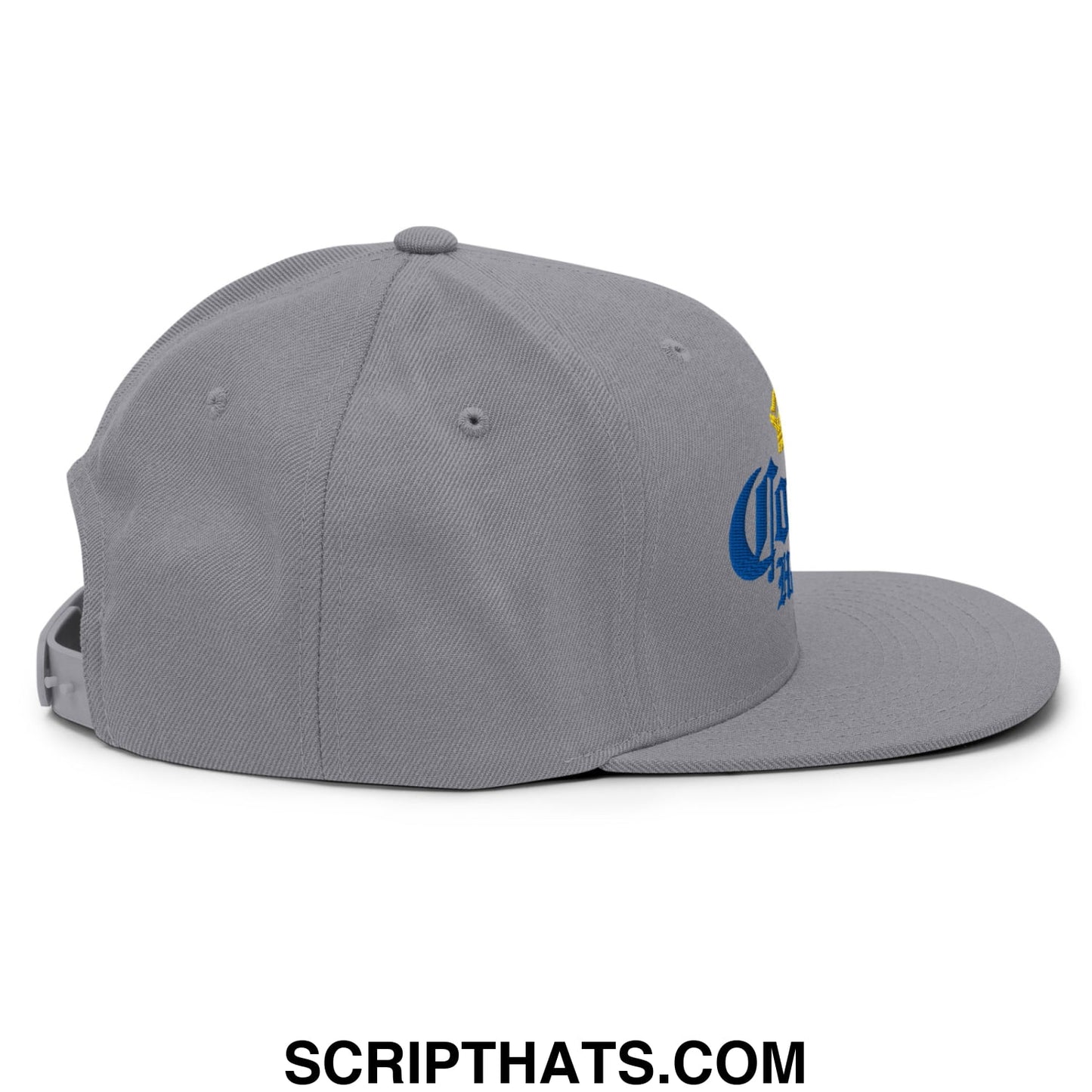 Cougar Hunter Extra Embroidered Flat Bill Brim Snapback Hat Silver