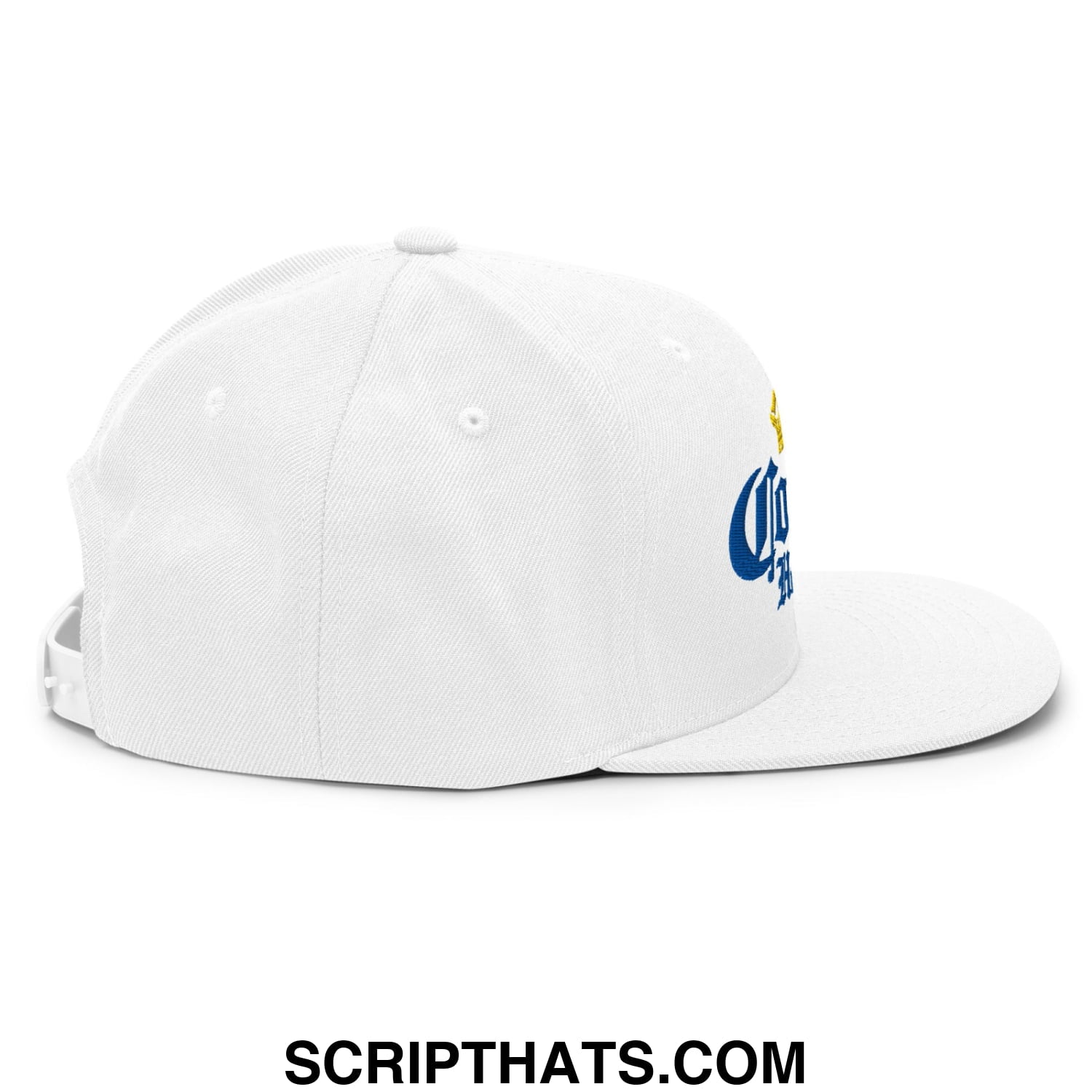 Cougar Hunter Extra Embroidered Flat Bill Brim Snapback Hat White