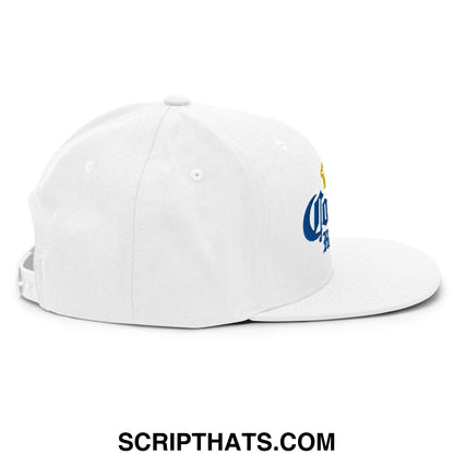 Cougar Hunter Extra Embroidered Flat Bill Brim Snapback Hat White