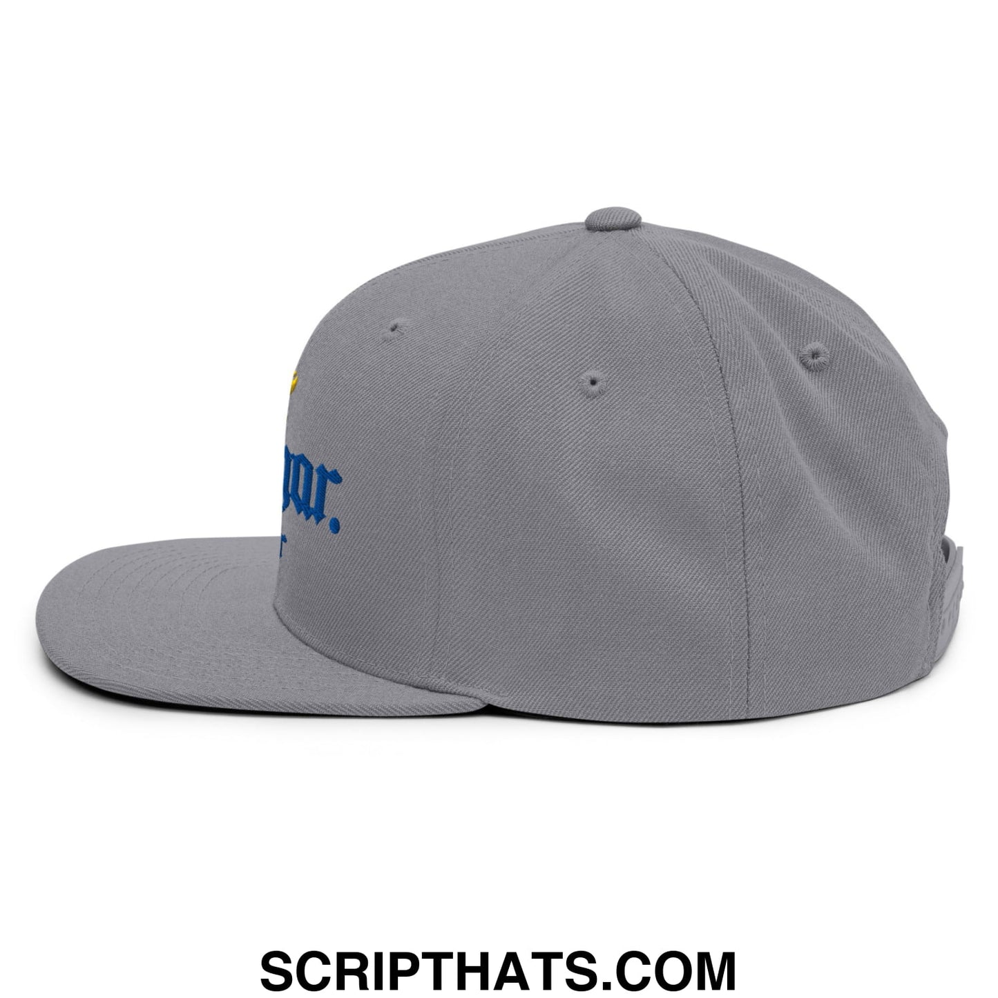 Cougar Hunter Extra Embroidered Flat Bill Brim Snapback Hat Silver
