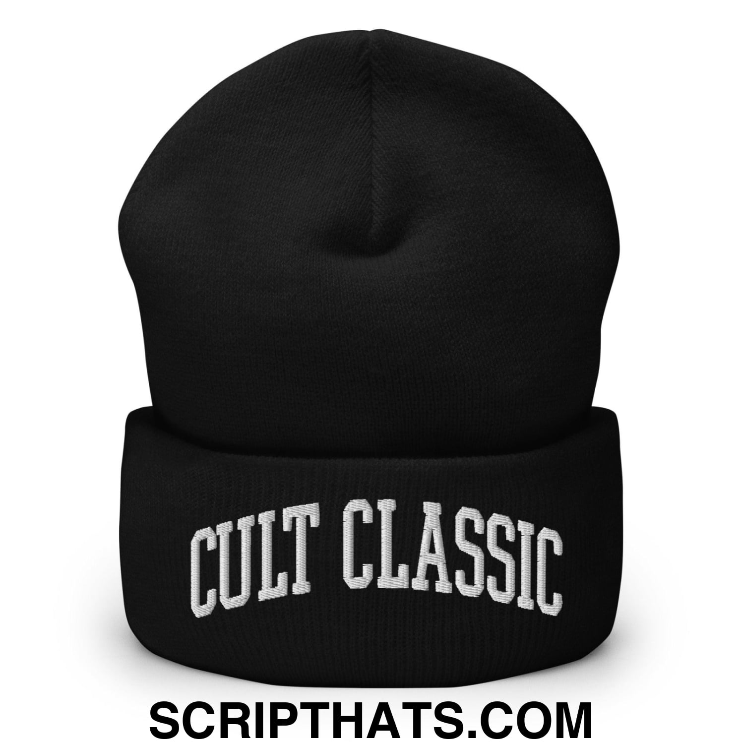 Cult Classic Embroidered Knit Cuffed Beanie Black