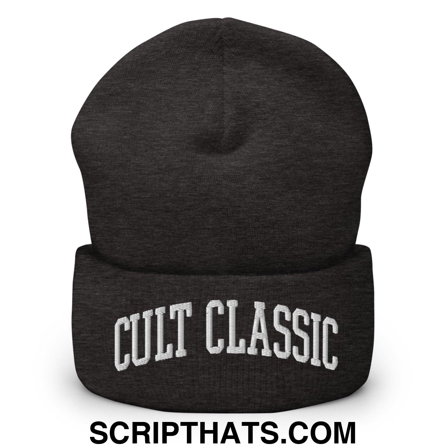 Cult Classic Embroidered Knit Cuffed Beanie Dark Grey