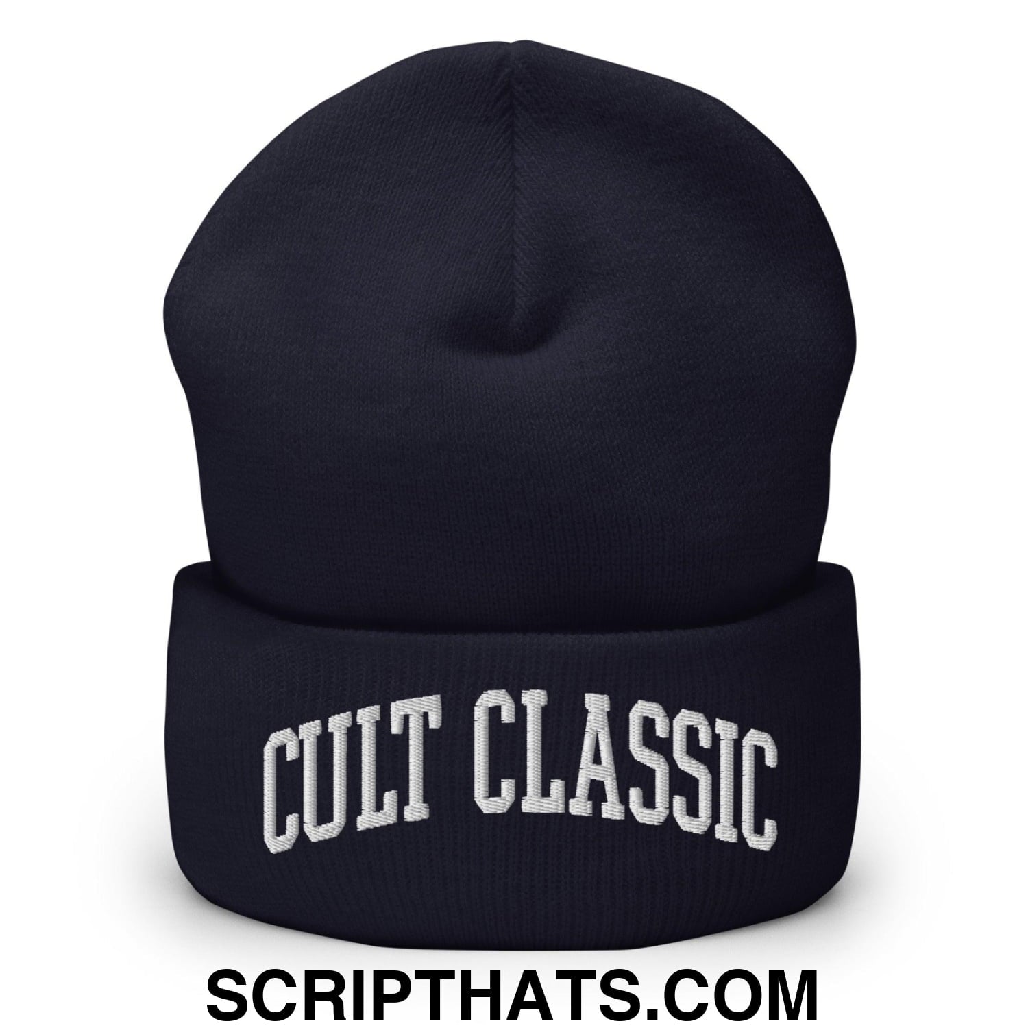 Cult Classic Embroidered Knit Cuffed Beanie Navy