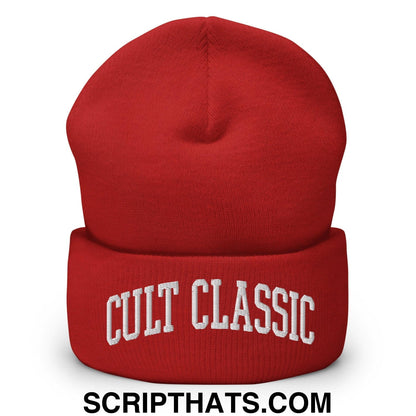 Cult Classic Embroidered Knit Cuffed Beanie Red